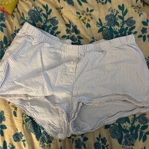 Brandy Melville Keira lace Blue and White Striped Shorts